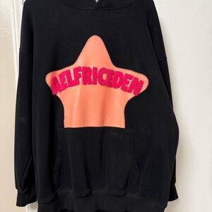 Aelfric Eden Black Hoodie with Pink Star